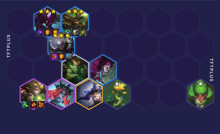 Đội hình Kha'Zix Thần Rừng Reroll TFT mùa 18